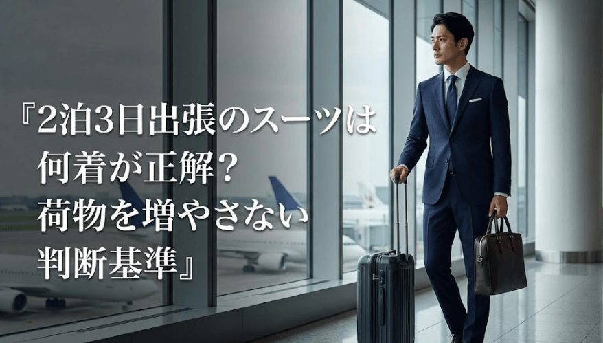 2泊3日出張のスーツは何着が正解？荷物を増やさない判断基準 