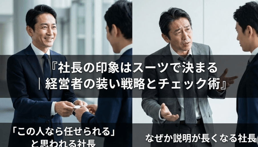 社長の印象はスーツで決まる｜経営者の装い戦略とチェック術