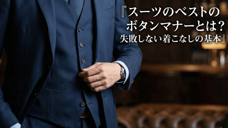スーツのベストのボタンマナーとは？失敗しない着こなしの基本
