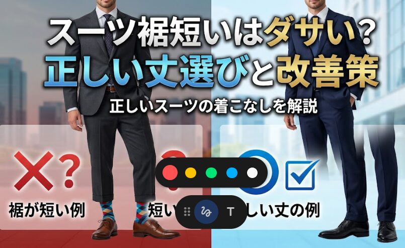 スーツ裾短いはダサい?イメージ